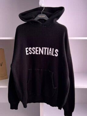 Fear of God Essentials ESSENTIALS Black Hoodie Size XL